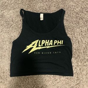 Alpha Phi lighting bolt crop tank